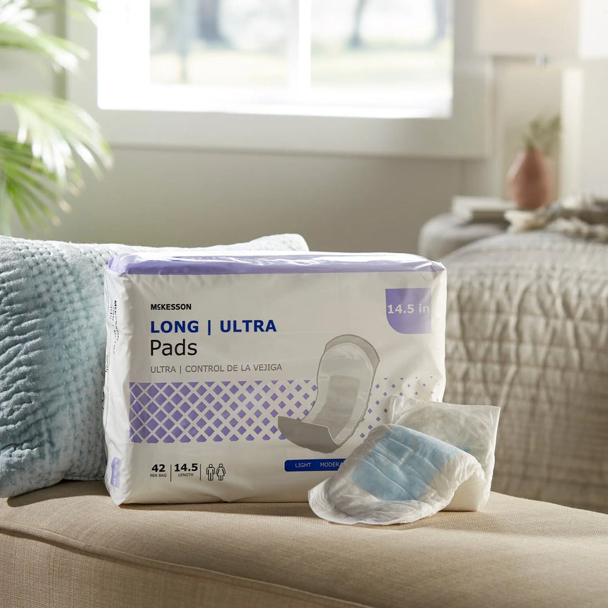 McKesson Ultra Heavy Absorbency Bladder Control Pad, 14½-Inch Length - getMovility