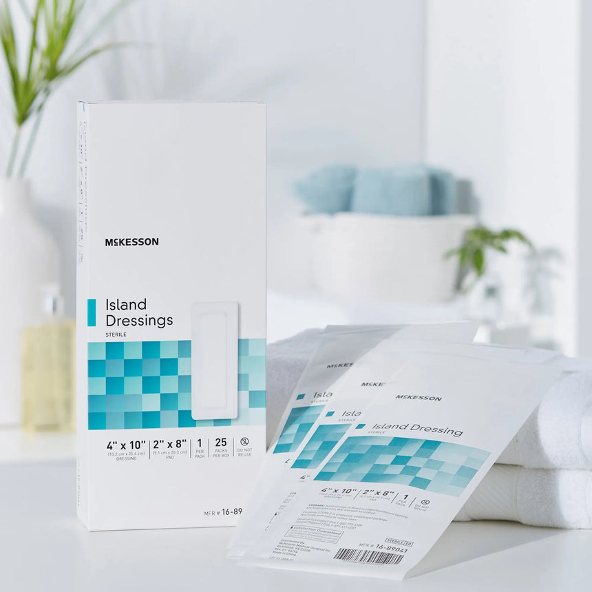 McKesson White Adhesive Dressing, 4 x 10 Inch McKesson