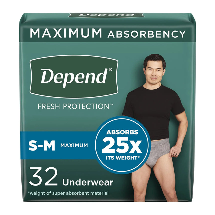 Depend® Fresh Protection™ Mens Maximum Absorbency Underwear, Small/Medium, 32 ct. Depend® Fresh Protection