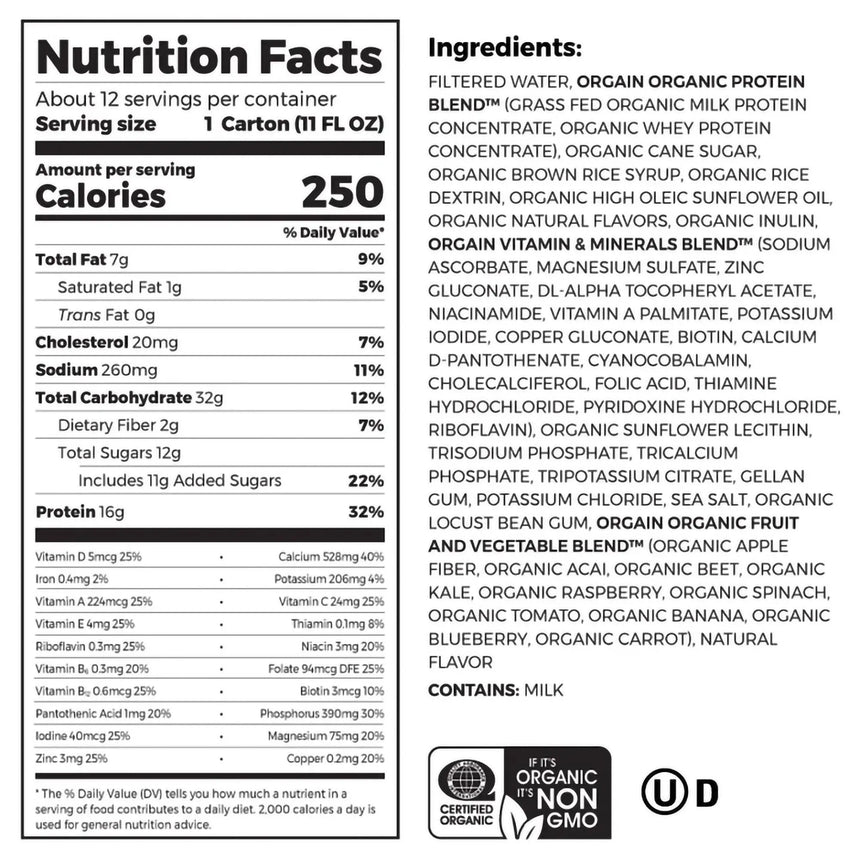 Orgain® Organic Nutrition™ Iced Café Mocha Nutritional Shake, 11-ounce carton Orgain® Organic Nutritional Shake