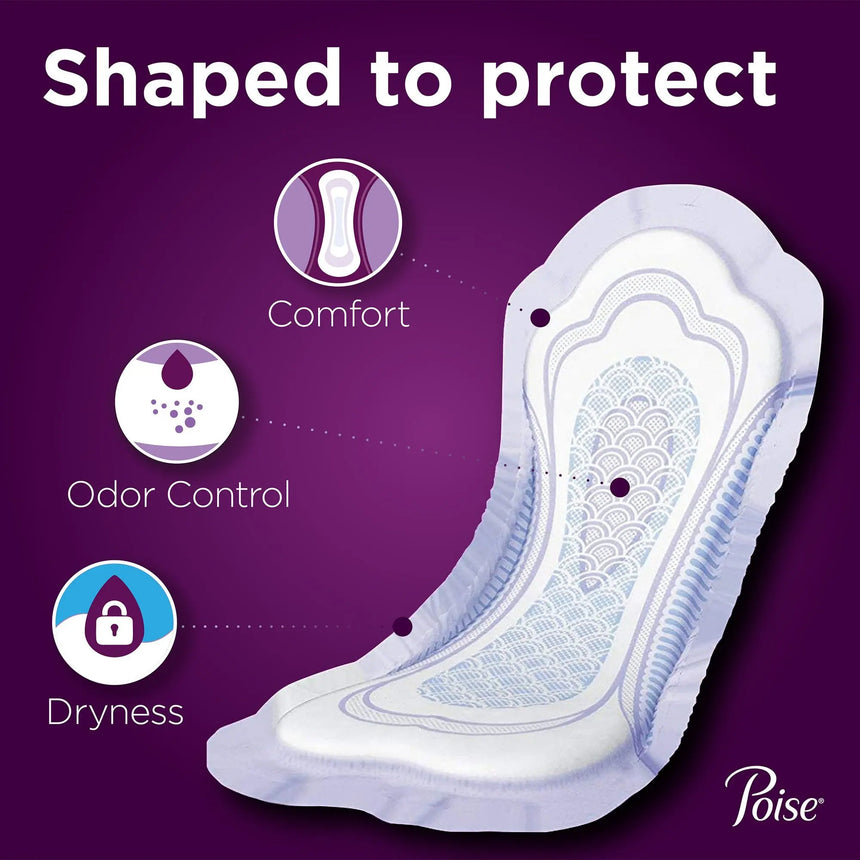 Poise Bladder Control Pads, Adult Women, Moderate Absorbency, Disposable, 12.4" Length - getMovility