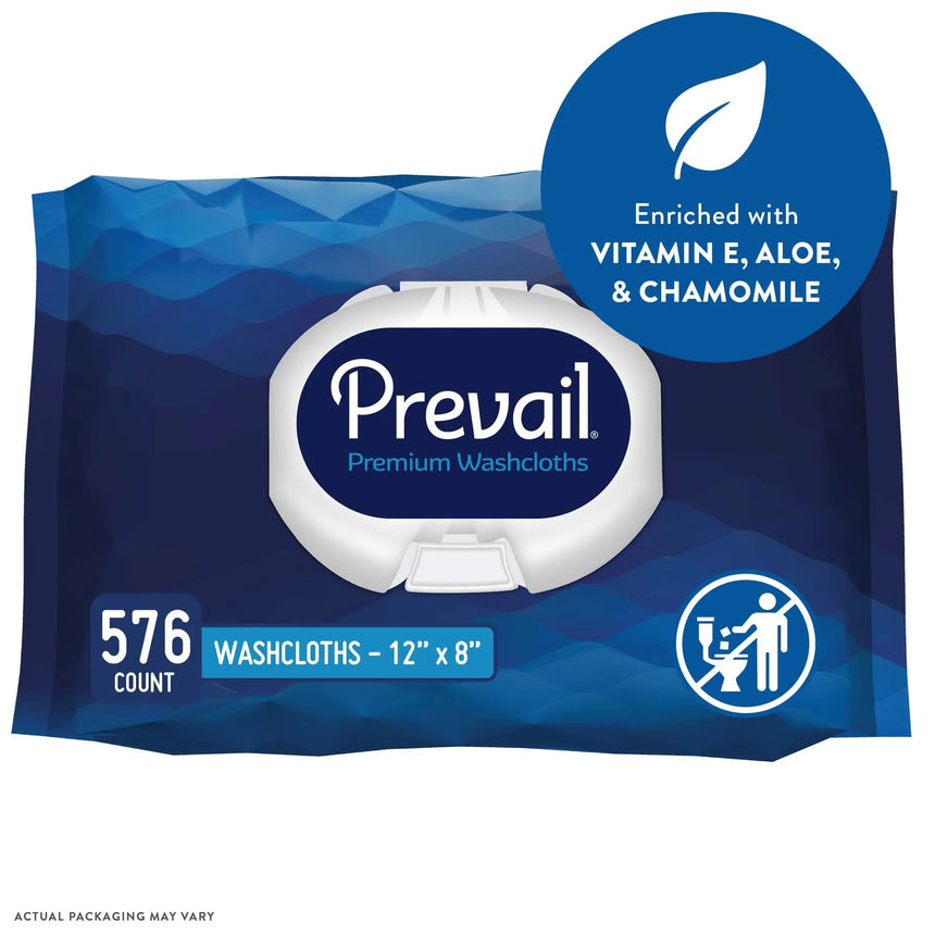 Prevail Adult Washcloths, Soft Pack, Aloe, Vitamin E, 12" x 8" Prevail®