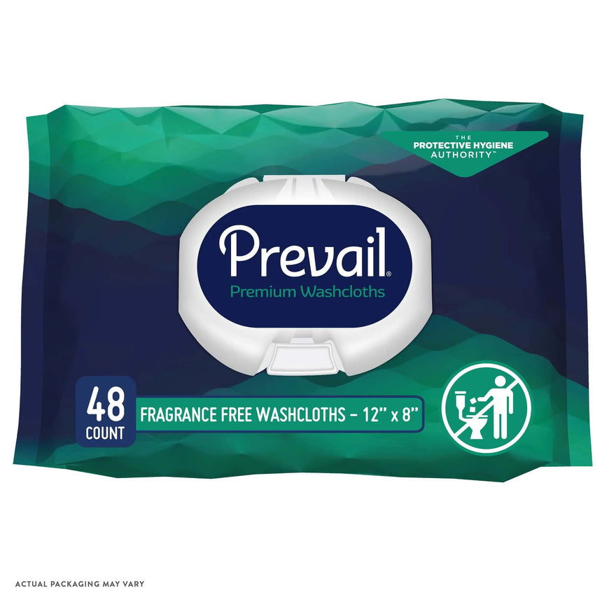 Prevail Adult Washcloths, Soft Pack, Aloe, Vitamin E, 12" x 8" Prevail®