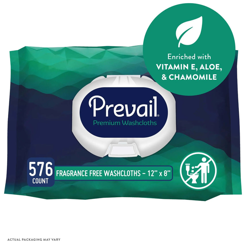 Prevail Adult Washcloths, Soft Pack, Aloe, Vitamin E, 12" x 8" Prevail®