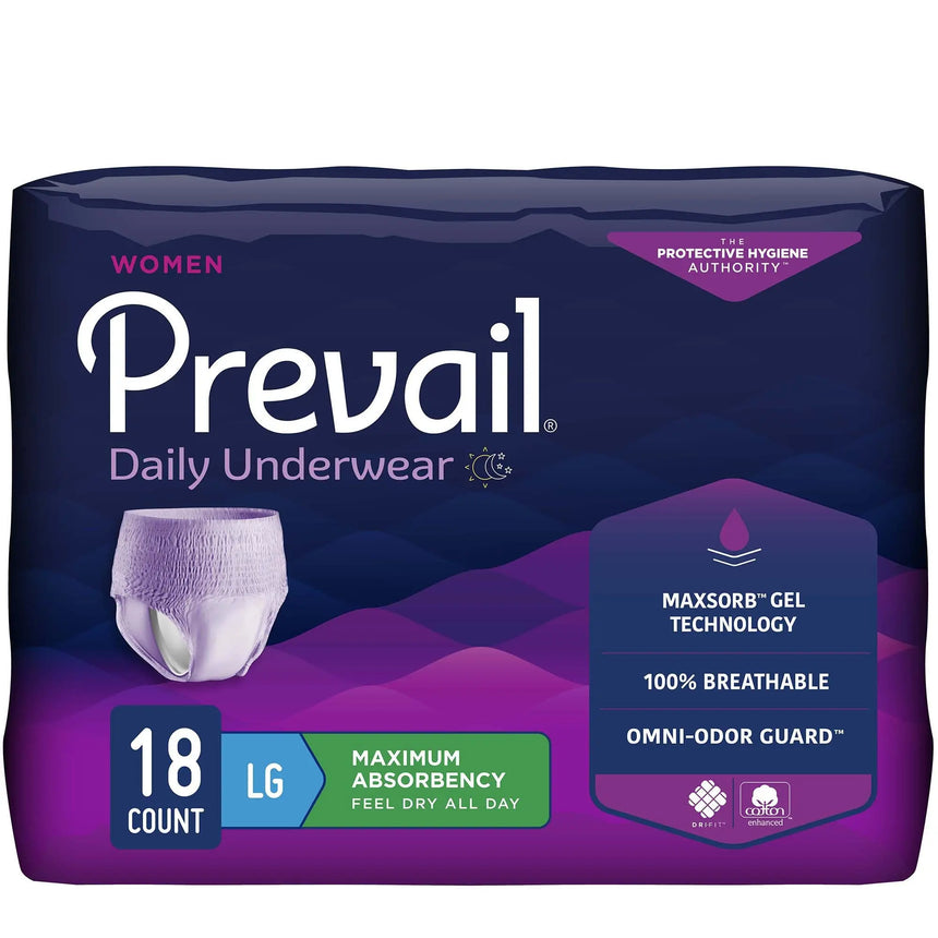 Prevail® for Women Daily Absorbent Underwear, Large, Heavy Absorbency Prevail® For Women Daily Underwear