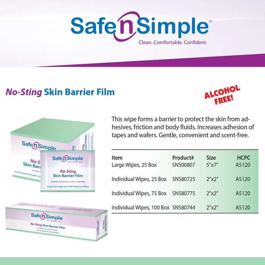 Safe n Simple™ Barrier Wipe Safe N Simple™ No-Sting
