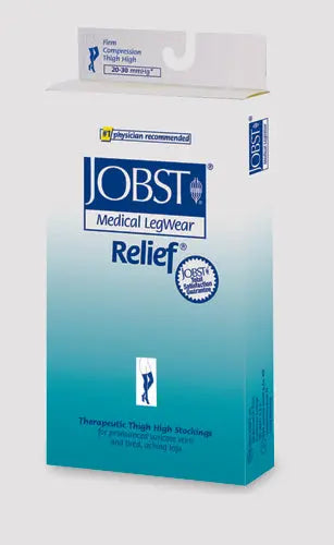 Jobst Relief 20-30 Thigh C/T Black Medium Silicone Band Movility LLC- CM