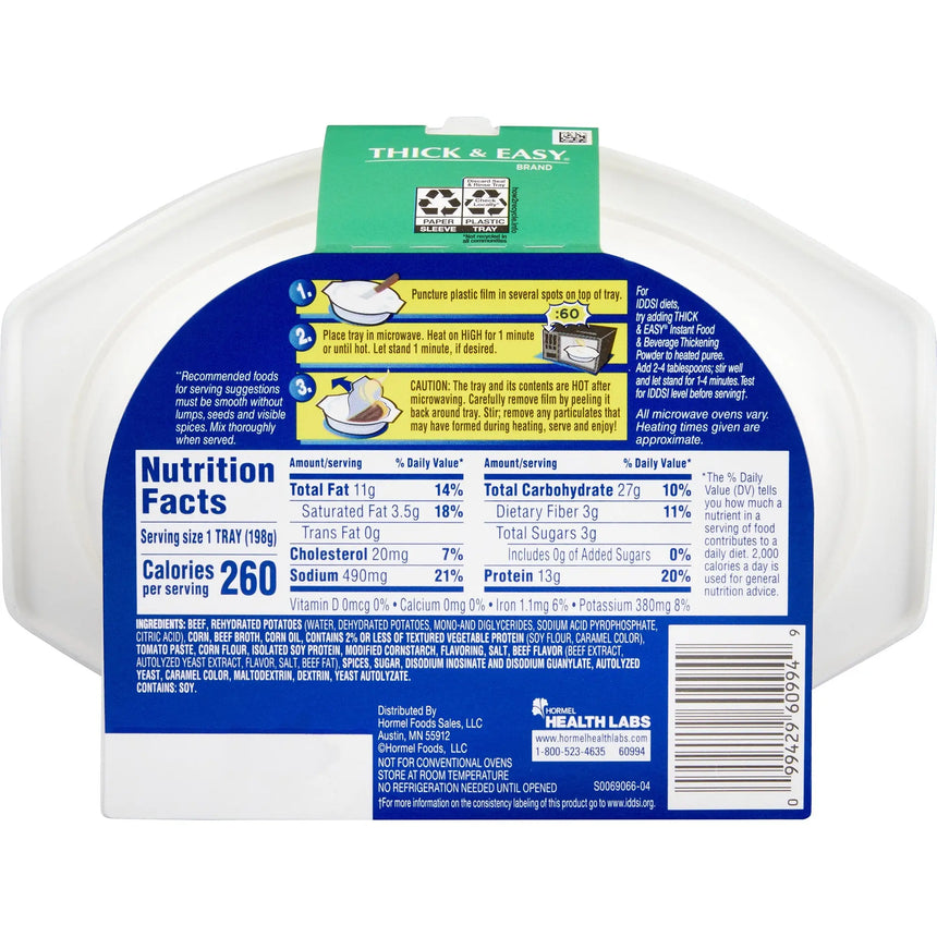 Thick & Easy® Beef with Potatoes and Corn Thickened Food, 7-ounce Tray Thick & Easy® Purees