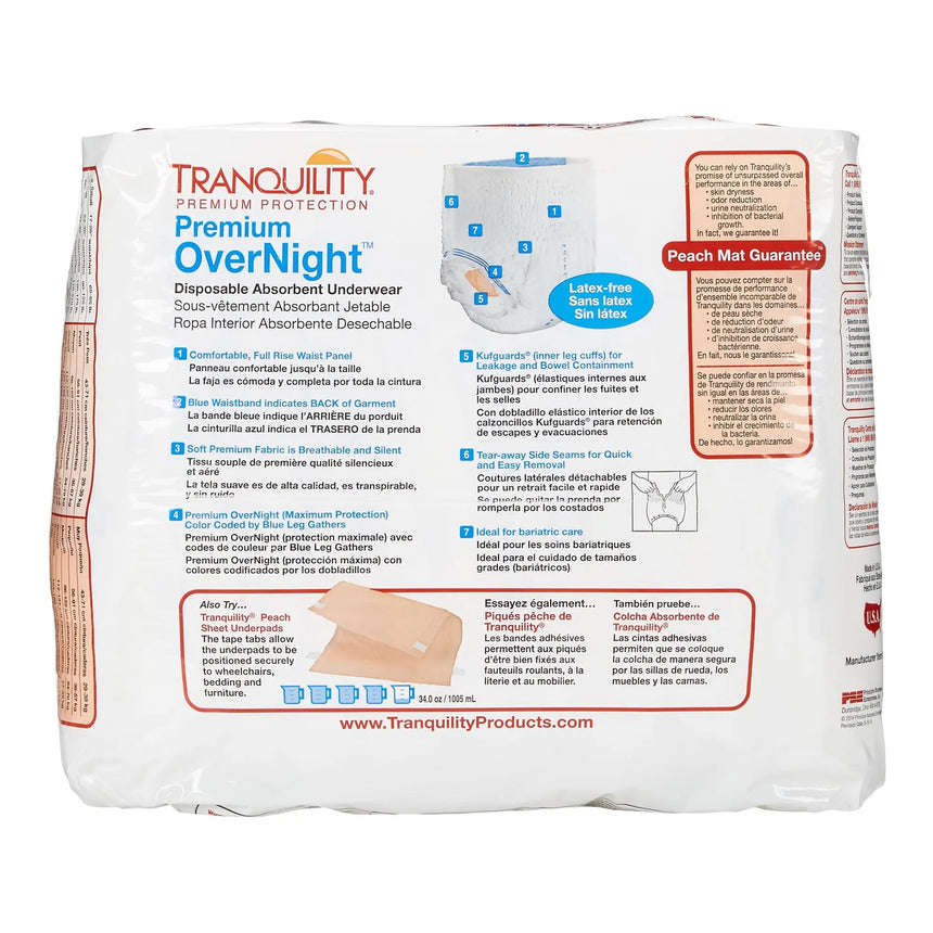 Tranquility® Premium OverNight™ Absorbent Underwear, Extra Extra Large Tranquility® Premium OverNight™