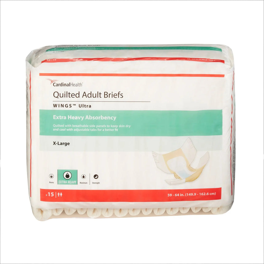 Wings™ Ultra Quilted Extra Heavy Absorbency Incontinence Brief, Extra Large Wings™ Ultra