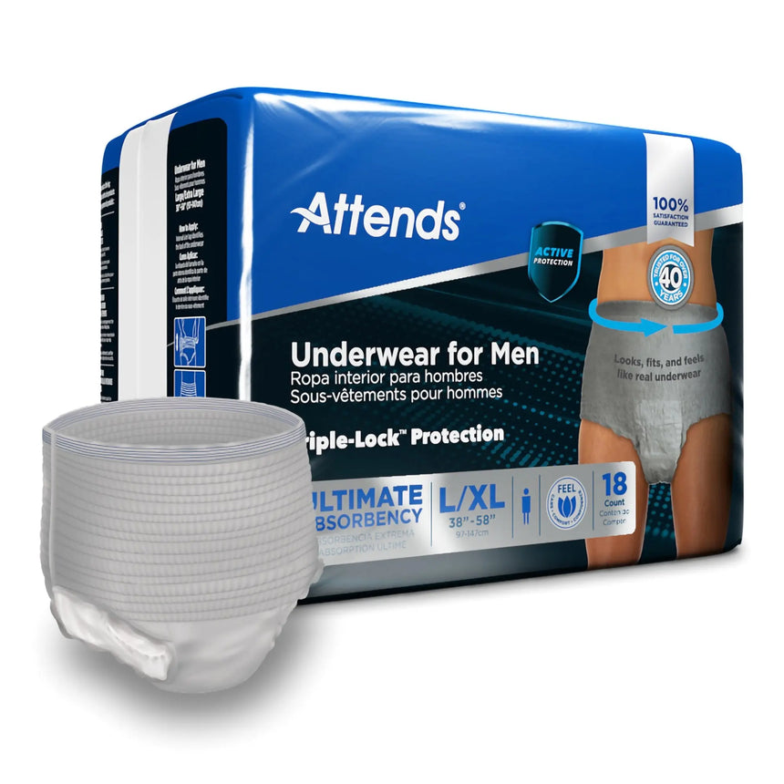 Attends® Discreet Men's Underwear, Level 5, Large / X-Large Attends® For Men