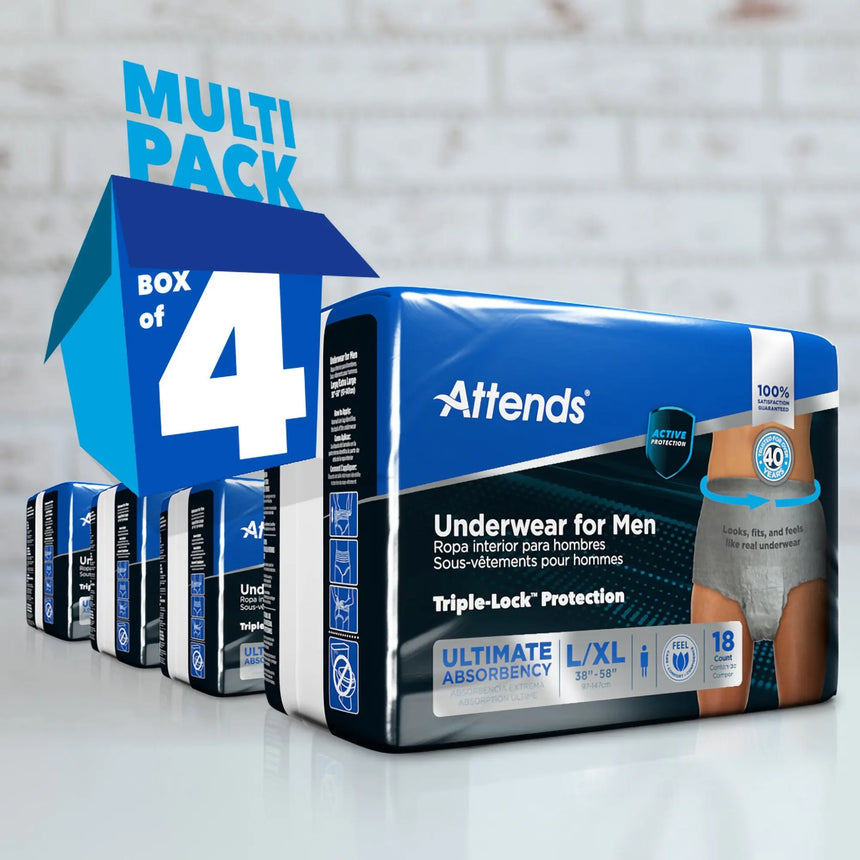Attends® Discreet Men's Underwear, Level 5, Large / X-Large Attends® For Men