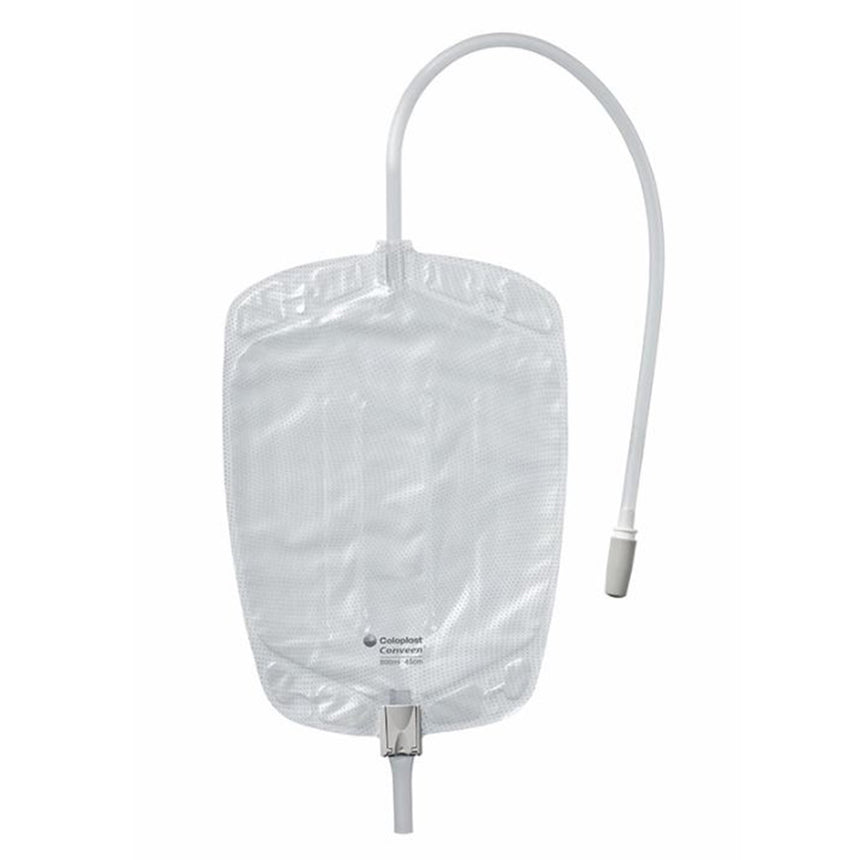 Urinary Leg Bag Conveen® Security+ Anti-Reflux Valve Sterile 600 mL Polyethylene / Flocked