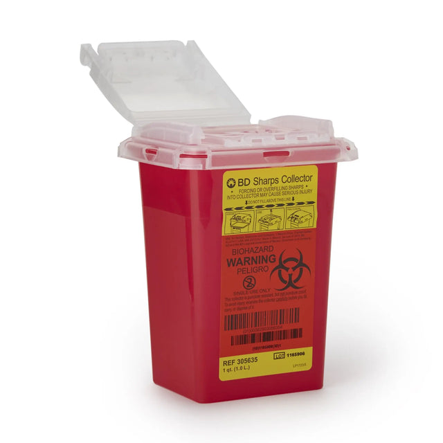 BD Multi-purpose Sharps Container, 1 Quart, 7 x 4-9/10 x 3-9/10 Inch BD™