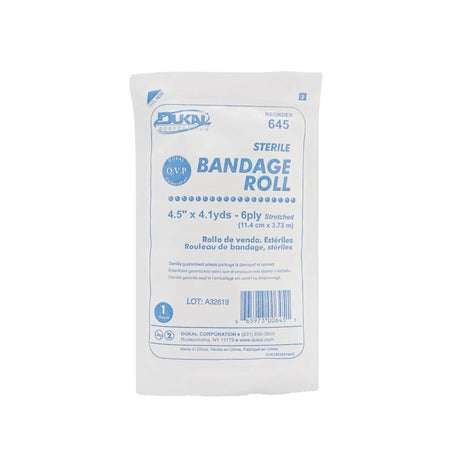 Dukal™ Sterile Fluff Bandage Roll, 4-1/2 Inch x 4-1/10 Yard Dukal™