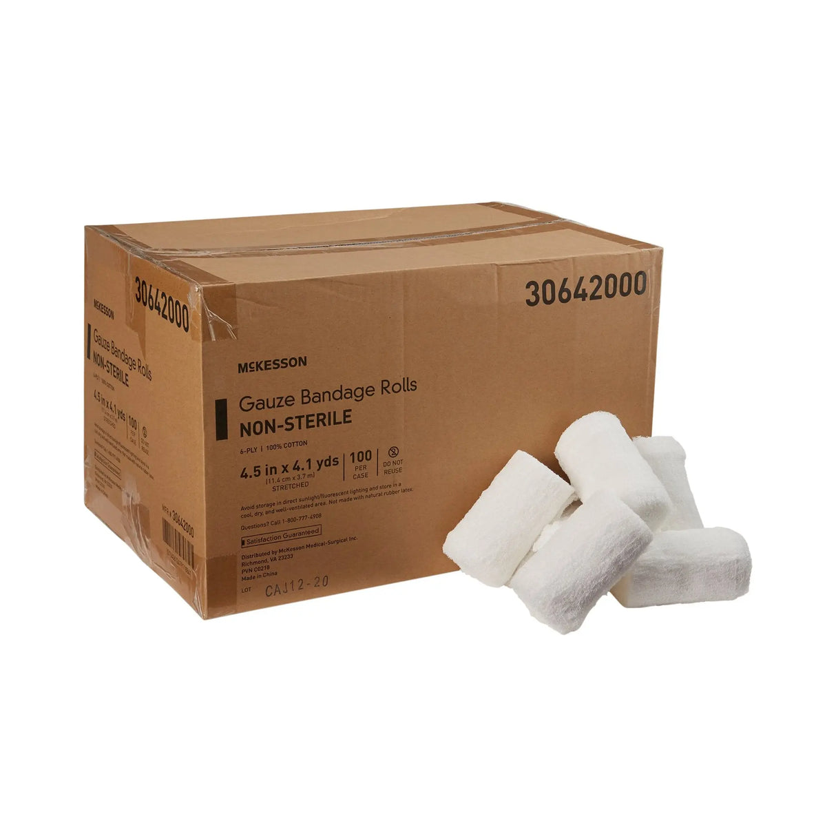 McKesson NonSterile Fluff Bandage Roll, 4-1/2 Inch x 4-1/10 Yard McKesson