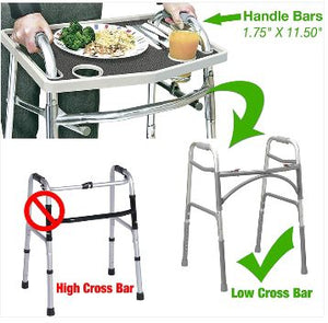 Walker Tray w/ Grip Mat Gray Gray
