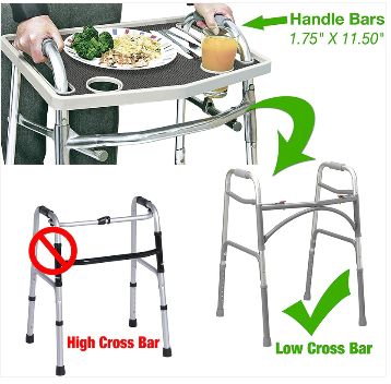 Walker Tray w/ Grip Mat Gray Gray