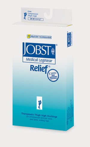 Jobst Relief 20-30 Thigh-Hi Beige Large Closed-toe