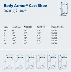 Body Armor Cast Shoe X-Small