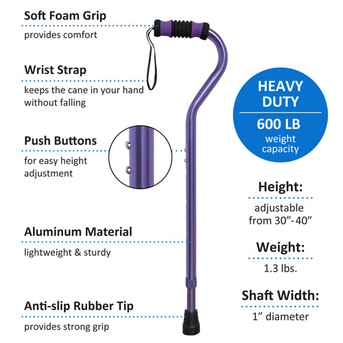 Cane Bariatric Aluminum Purple 600# Weight Cap
