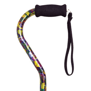 Offset Handle Aluminum Cane Color Butterfly