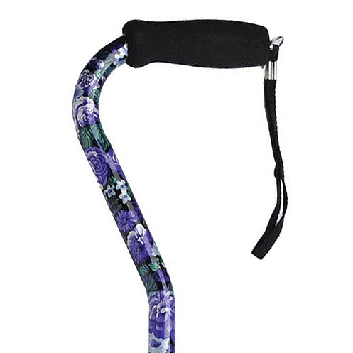 Offset Handle Aluminum Cane Color Mauve Floral