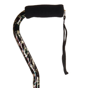 Offset Handle Aluminum Cane Color Black Camo