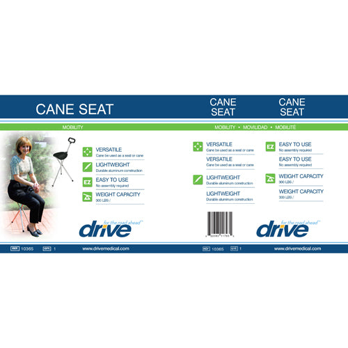 Cane Seat Adjustable w/Nylon Handle Bronze Folding