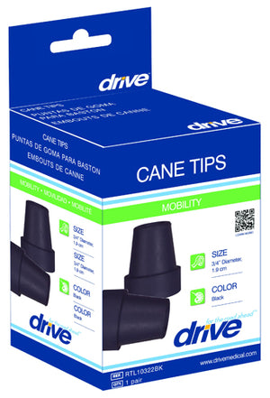 Cane Tips In Retail Box Fits 5/8 Shaft Pk/4 Black