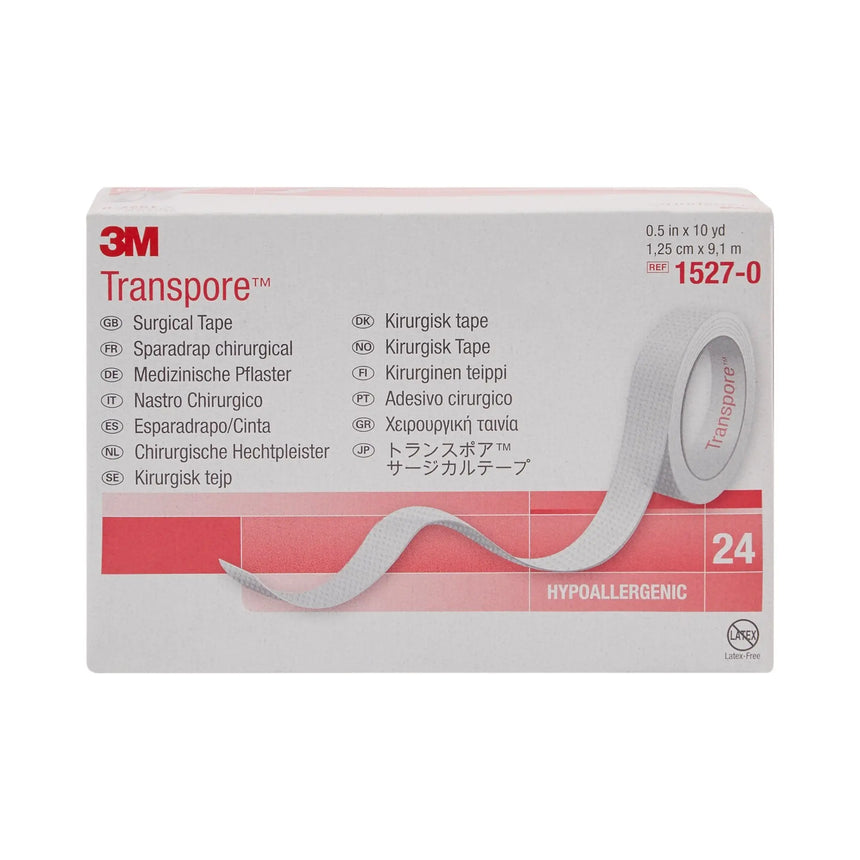 3M™ Transpore™ Plastic Medical Tape, 1/2 Inch x 10 Yard, Transparent 3M™ Transpore™