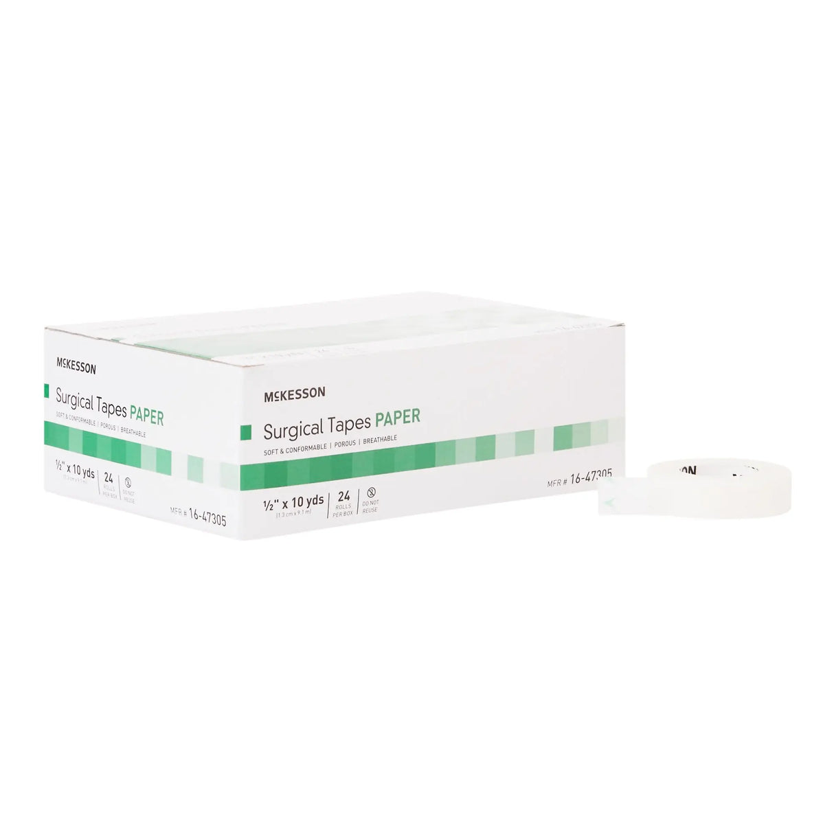 McKesson Paper Medical Tape, 1/2 Inch x 10 Yard, White McKesson