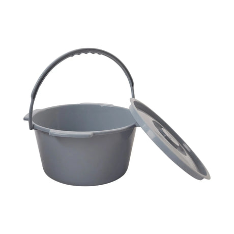 McKesson Commode Bucket With Metal Handle And Cover, 7-1/2 Quart, Gray McKesson