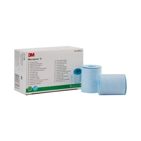 3M™ Micropore™ S Silicone Medical Tape, 2 Inch x 5-1/2 Yard, Blue 3M™ Micropore™ S