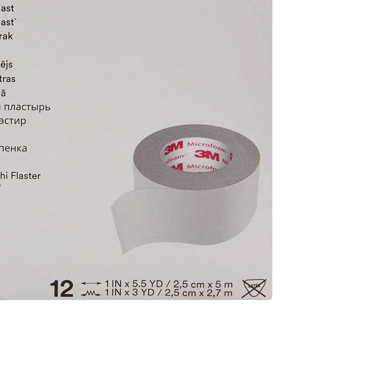 3M™ Microfoam™ Foam / Acrylic Adhesive Medical Tape, 1 Inch x 5-1/2 Yard, White 3M™ Microfoam™