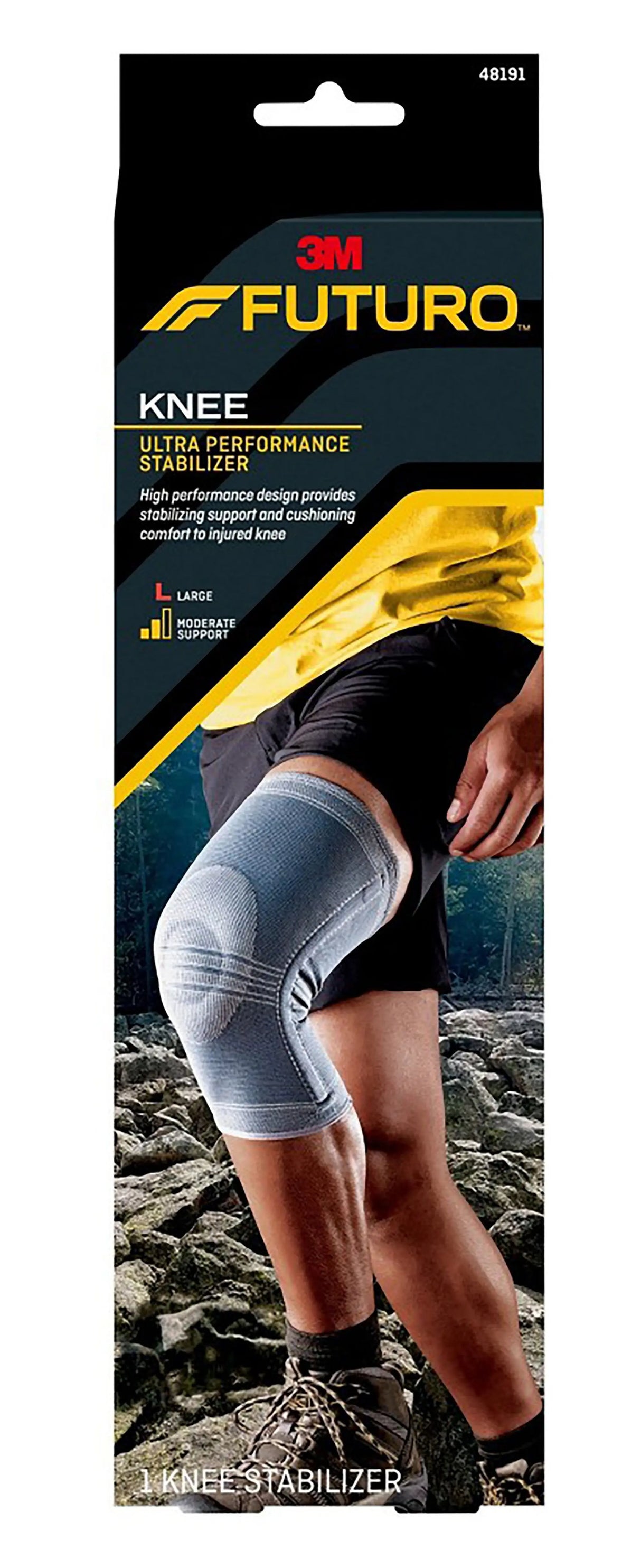 3M Futuro Knee Stabilizer, Pull-On, Left or Right Knee, Large, 16 to 18 Inch Calf Circumference/ 18-1/2 to 20-1/2 inch Thigh Circumference 3M™ Futuro™