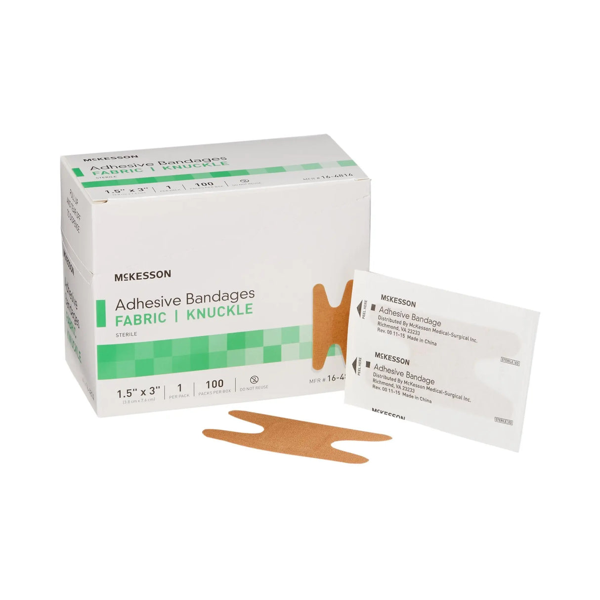 McKesson Knuckle Tan Adhesive Strip, 1-1/2 x 3 Inch - getMovility