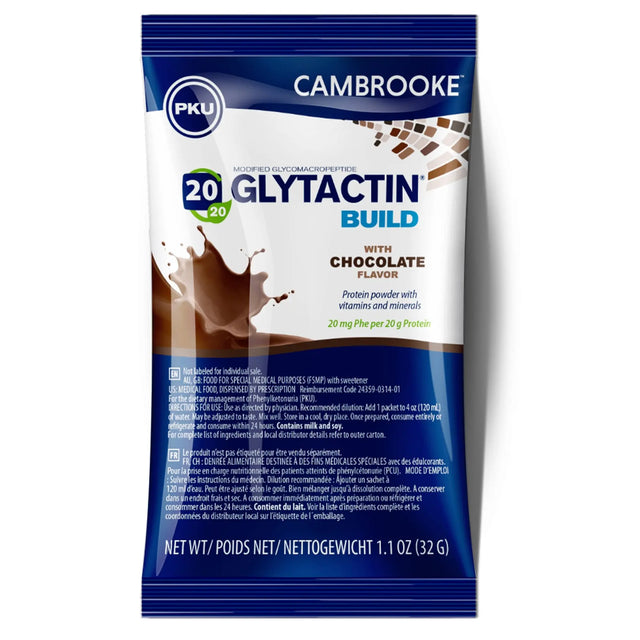 Glytactin® Build 20/20 Glycomacropeptide (GMP) Medical Food for the Dietary Management of PKU, Chocolate Flavor Glytactin® BUILD 20/20