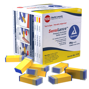 Pressure Activated Lancets 26g 1.8mm Yellow