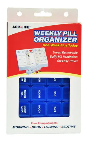 Pill Organizer Weekly w/28 Com One Week Plus Today'  Blue Complete Medical