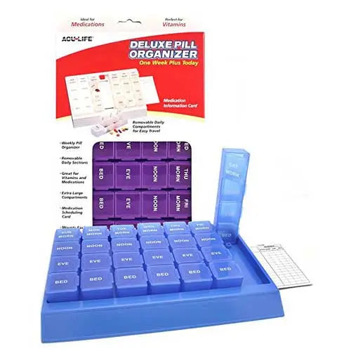 Deluxe Pill Organizer w/28 Com One Week Plus Today' Complete Medical