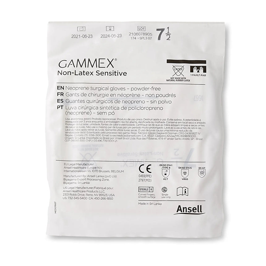Gammex® Non-Latex Sensitive Polychloroprene Surgical Glove, Size 7-1/2, Cream GAMMEX® Non-Latex Sensitive