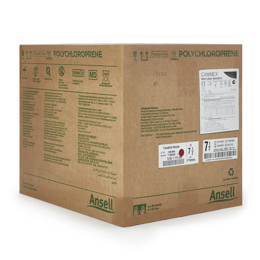 Gammex® Non-Latex Sensitive Polychloroprene Surgical Glove, Size 7-1/2, Cream GAMMEX® Non-Latex Sensitive