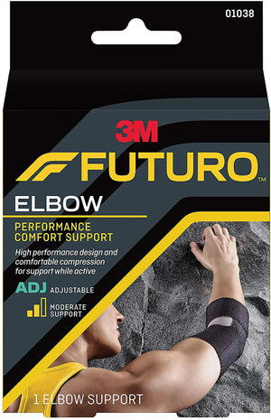 3M Futuro Elbow Support, Left or Right Elbow, Black, One Size 3M™ Futuro™