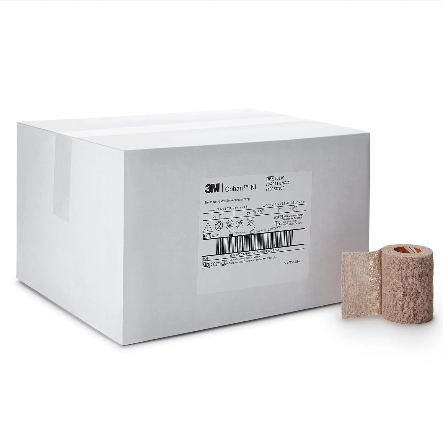 3M™ Coban™ LF Self-adherent Closure Cohesive Bandage, 3 Inch x 5 Yard 3M™ Coban™ LF