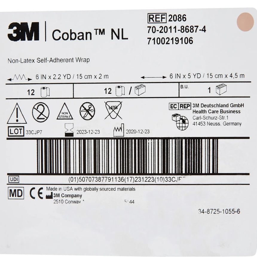 3M™ Coban™ LF Self-adherent Closure Cohesive Bandage, 6 Inch x 5 Yard 3M™ Coban™ LF