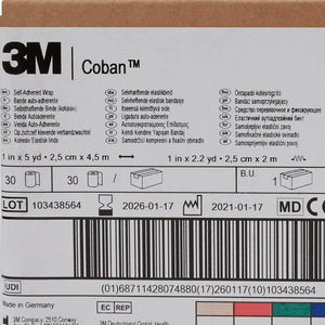 3M™ Coban™ Self-adherent Closure Cohesive Bandage, 1 Inch x 5 Yard, Blue 3M™ Coban™