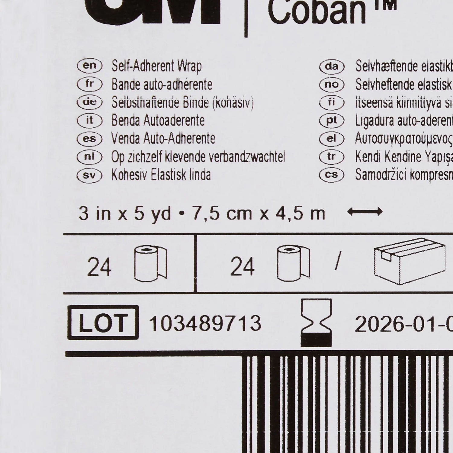 3M™ Coban™ Self-adherent Closure Cohesive Bandage, 3 Inch x 5 Yard, Tan 3M™ Coban™