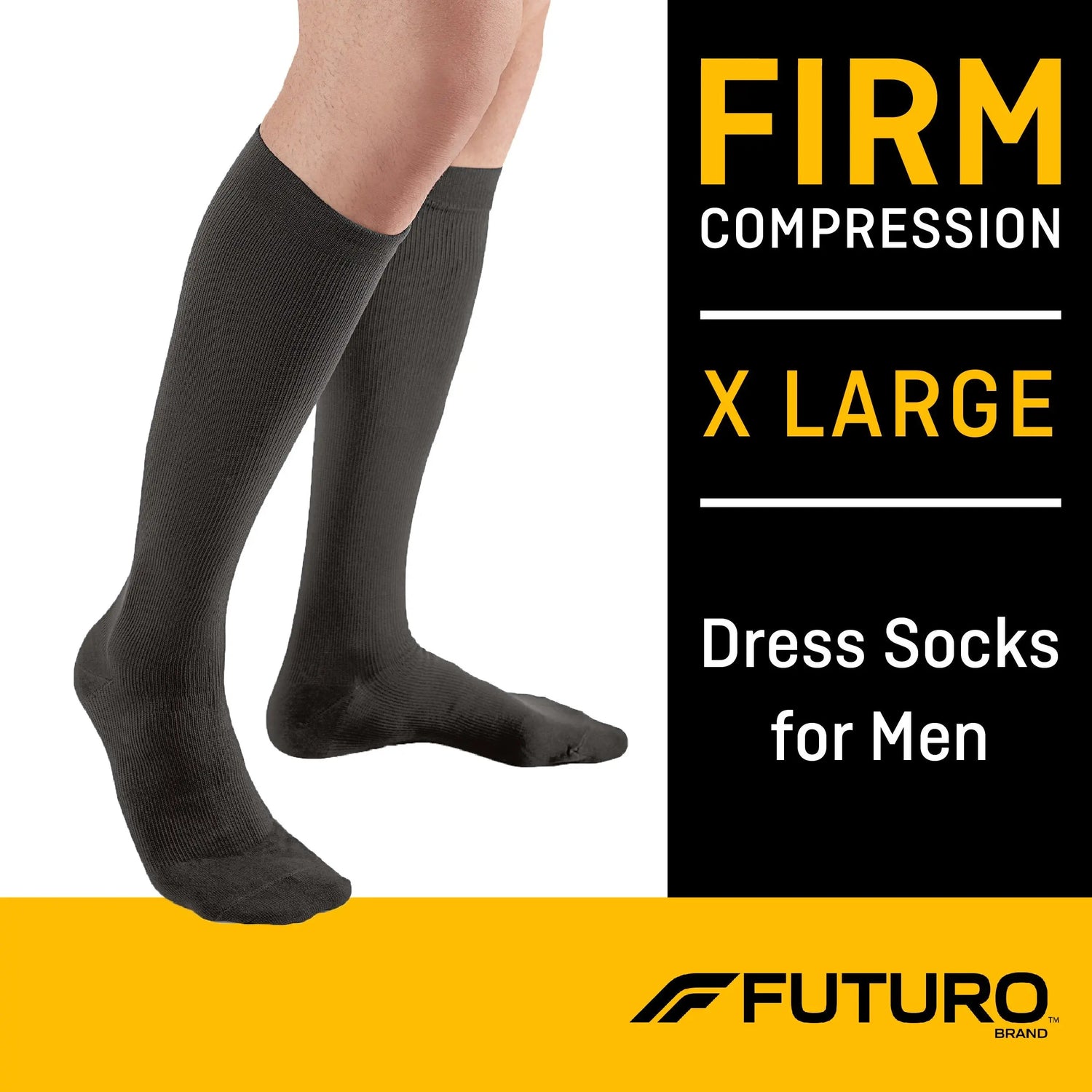 3M™ Futuro™ Lifestyle Compression Firm Dress Socks for Men, Black, X-Large 3M™ Futuro™
