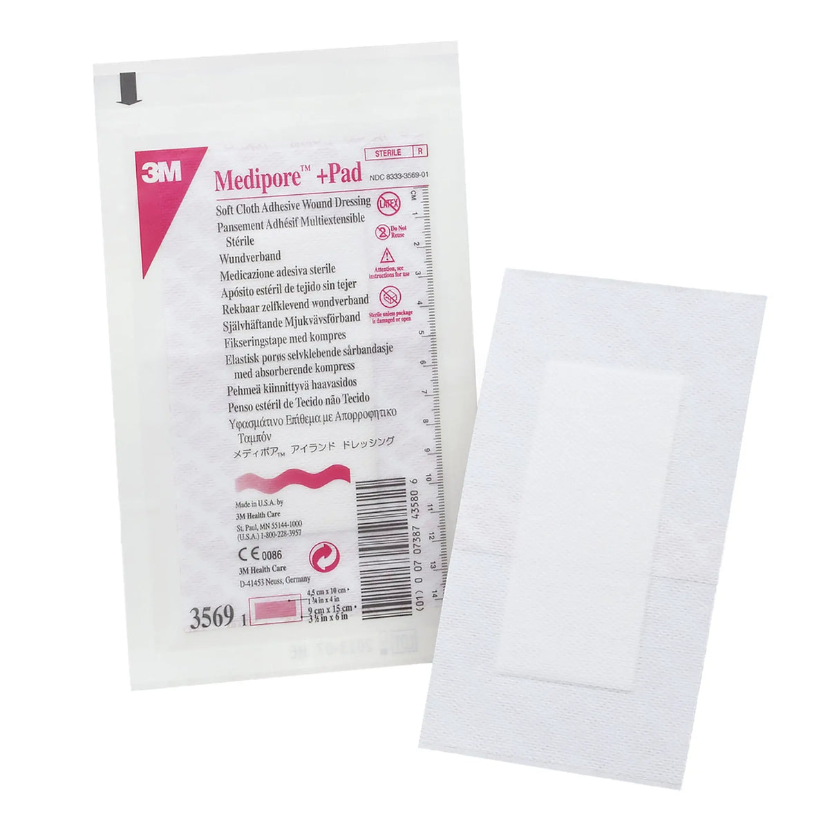 3M™ Medipore™ Adhesive Dressing, Soft Cloth, Sterile, White 3M™ Medipore™